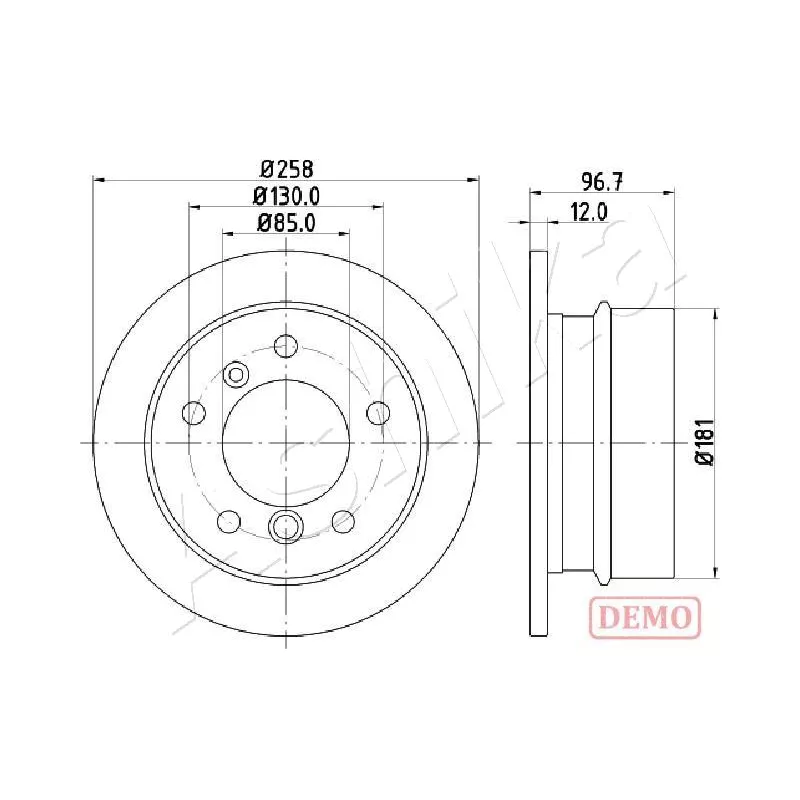 Jeu de 2 disques de frein arrière ASHIKA 61-00-0518C