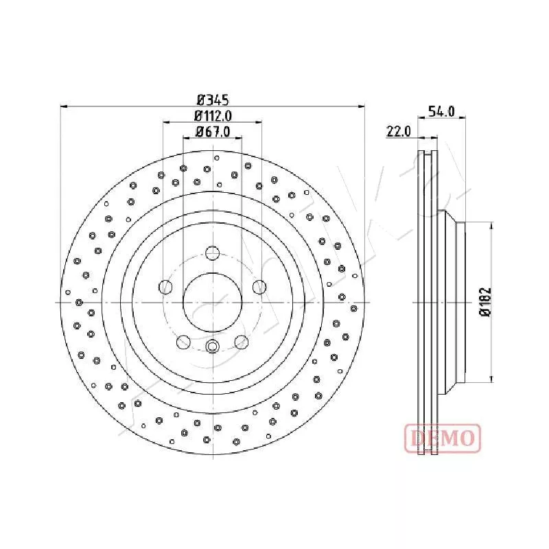 Jeu de 2 disques de frein arrière ASHIKA 61-00-0520C