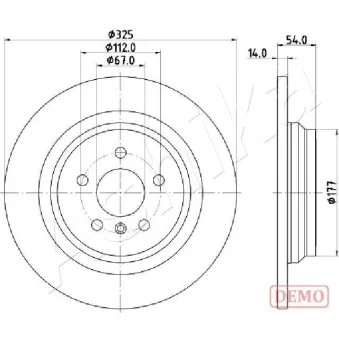 Jeu de 2 disques de frein arrière ASHIKA 61-00-0521C