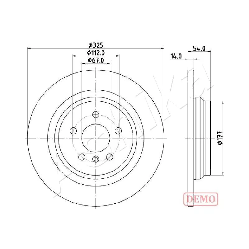 Jeu de 2 disques de frein arrière ASHIKA 61-00-0521C