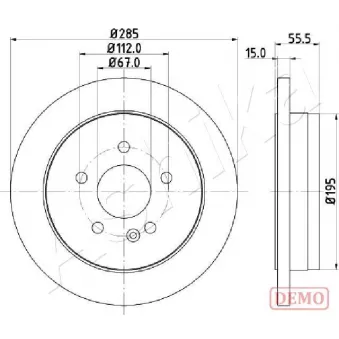 Jeu de 2 disques de frein arrière ASHIKA 61-00-0522C