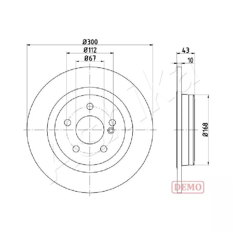 Jeu de 2 disques de frein arrière ASHIKA 61-00-0525C