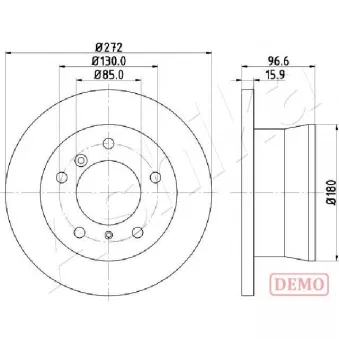 Jeu de 2 disques de frein arrière ASHIKA 61-00-0526C