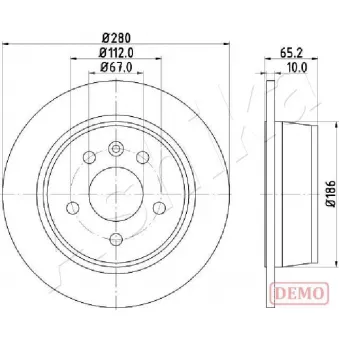 Jeu de 2 disques de frein arrière ASHIKA 61-00-0530C