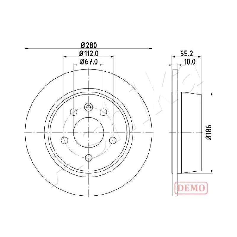 Jeu de 2 disques de frein arrière ASHIKA 61-00-0530C