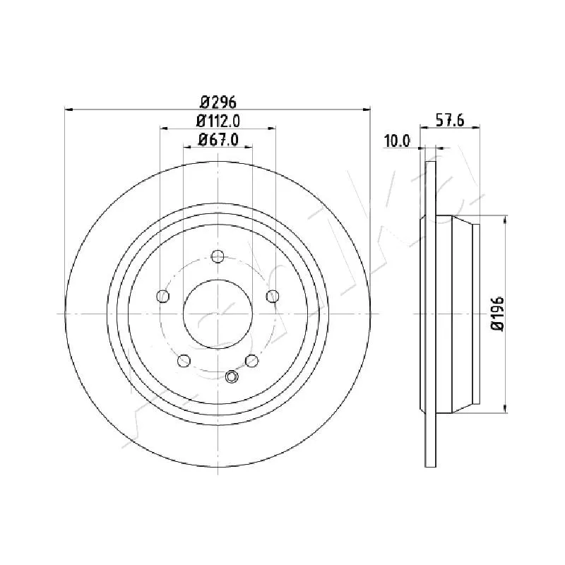 Jeu de 2 disques de frein arrière ASHIKA 61-00-0532