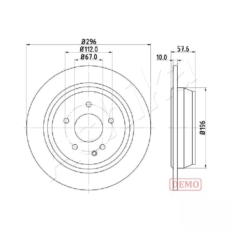 Jeu de 2 disques de frein arrière ASHIKA 61-00-0532C