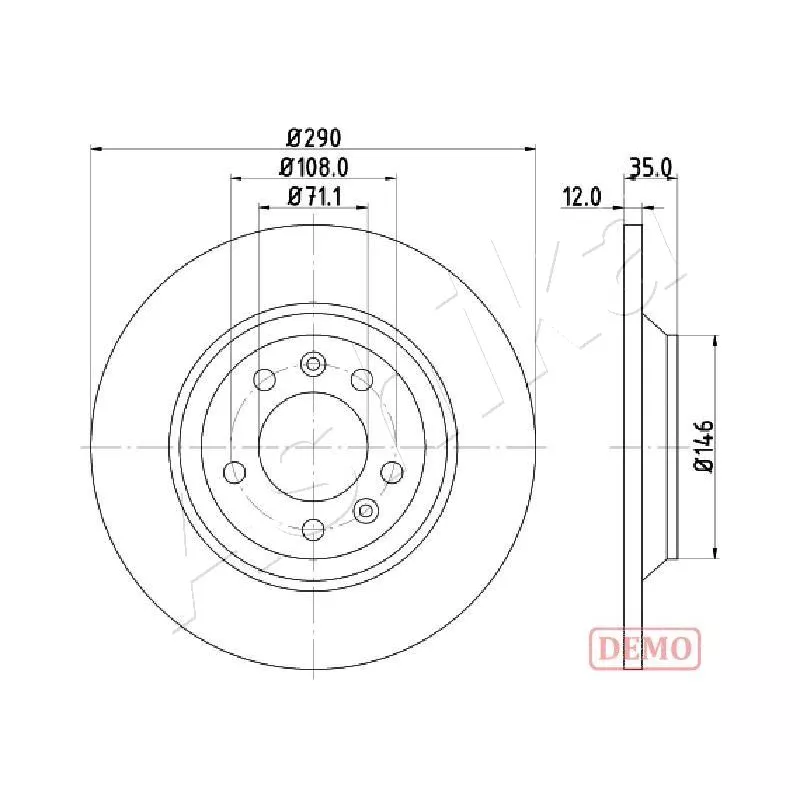 Jeu de 2 disques de frein arrière ASHIKA 61-00-0605C