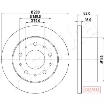 Jeu de 2 disques de frein arrière ASHIKA 61-00-0611C