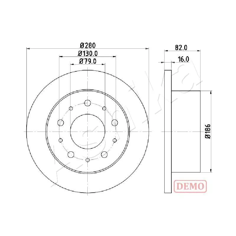 Jeu de 2 disques de frein arrière ASHIKA 61-00-0611C