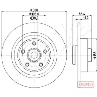 Jeu de 2 disques de frein arrière ASHIKA 61-00-0702C