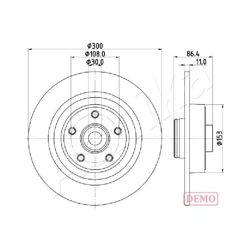 Jeu de 2 disques de frein arrière ASHIKA 61-00-0702C