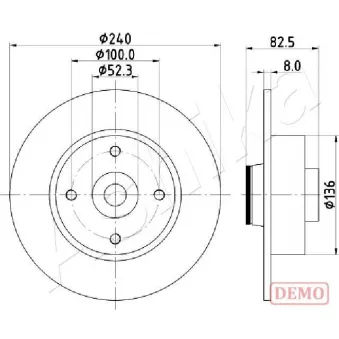 Jeu de 2 disques de frein arrière ASHIKA 61-00-0712C