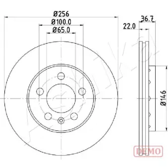 Jeu de 2 disques de frein arrière ASHIKA 61-00-0904C