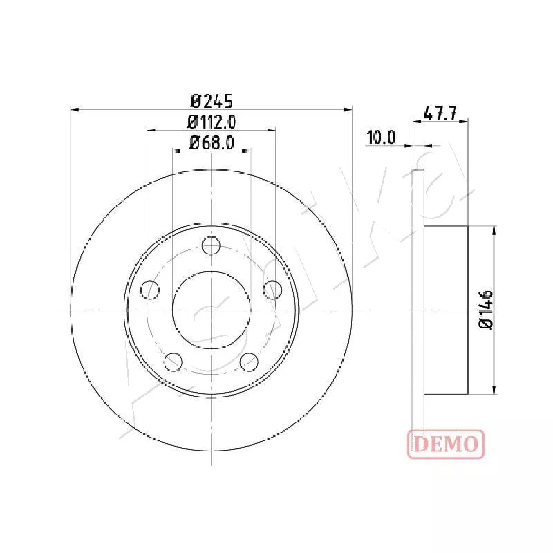 Jeu de 2 disques de frein arrière ASHIKA 61-00-0905C