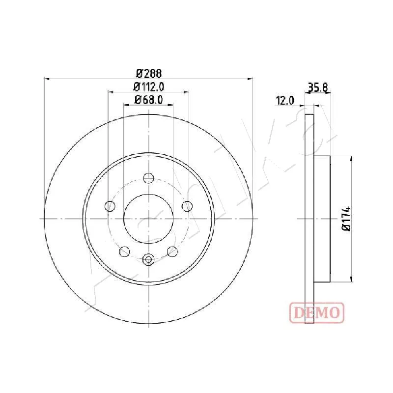 Jeu de 2 disques de frein arrière ASHIKA 61-00-0908C