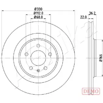 Jeu de 2 disques de frein arrière ASHIKA 61-00-0910C