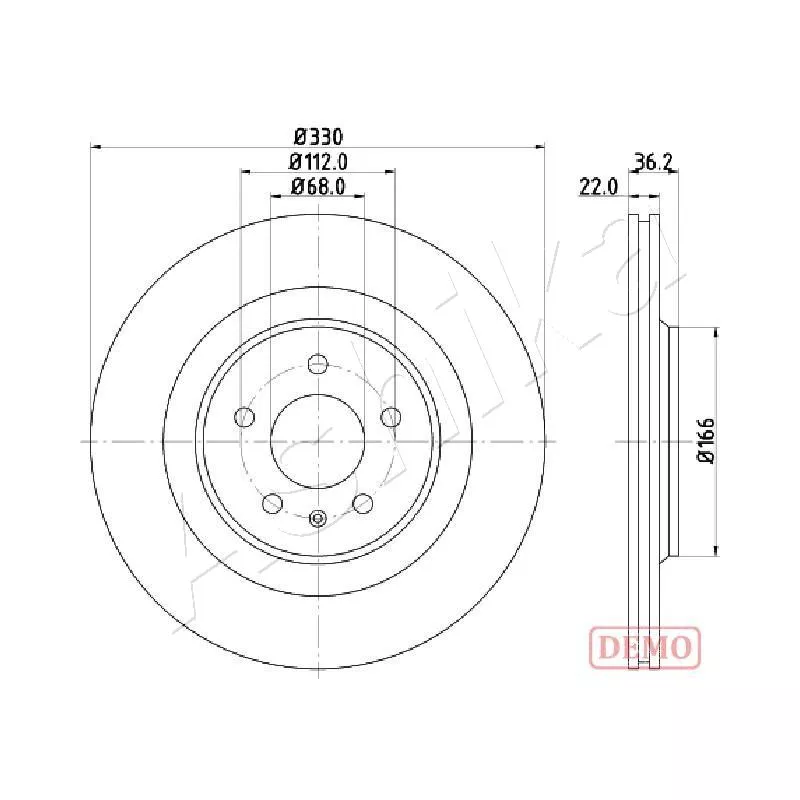 Jeu de 2 disques de frein arrière ASHIKA 61-00-0910C
