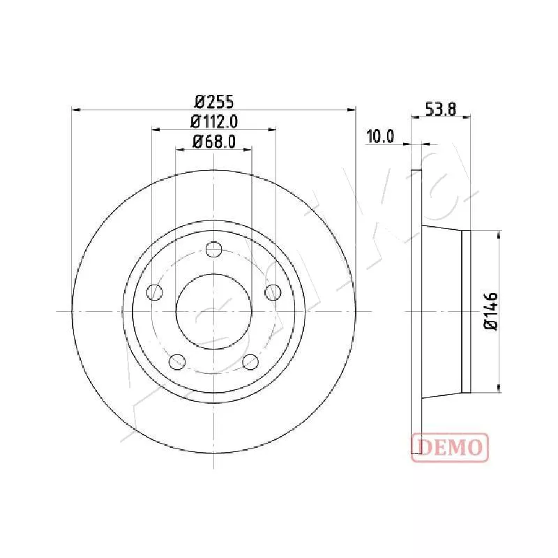 Jeu de 2 disques de frein arrière ASHIKA 61-00-0914C