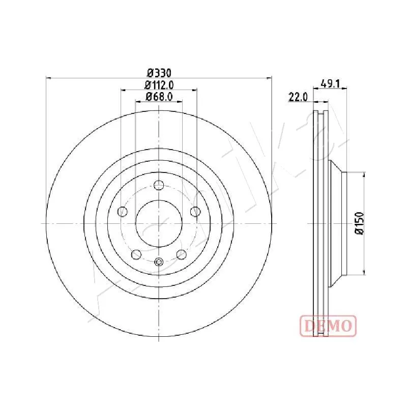 Jeu de 2 disques de frein arrière ASHIKA 61-00-0916C