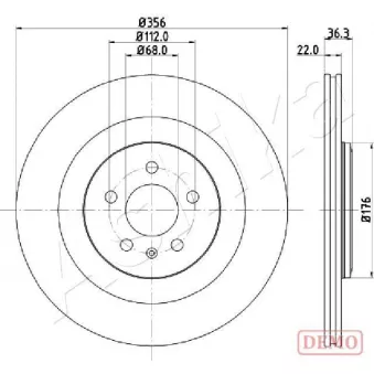 Jeu de 2 disques de frein arrière ASHIKA 61-00-0917C