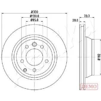 Jeu de 2 disques de frein arrière ASHIKA 61-00-0918C