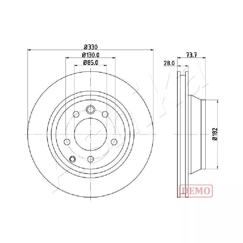 Jeu de 2 disques de frein arrière ASHIKA 61-00-0918C