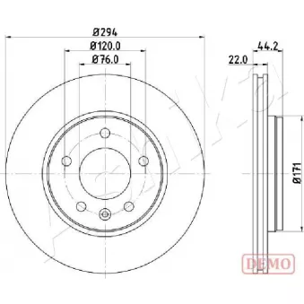Jeu de 2 disques de frein arrière ASHIKA 61-00-0925C