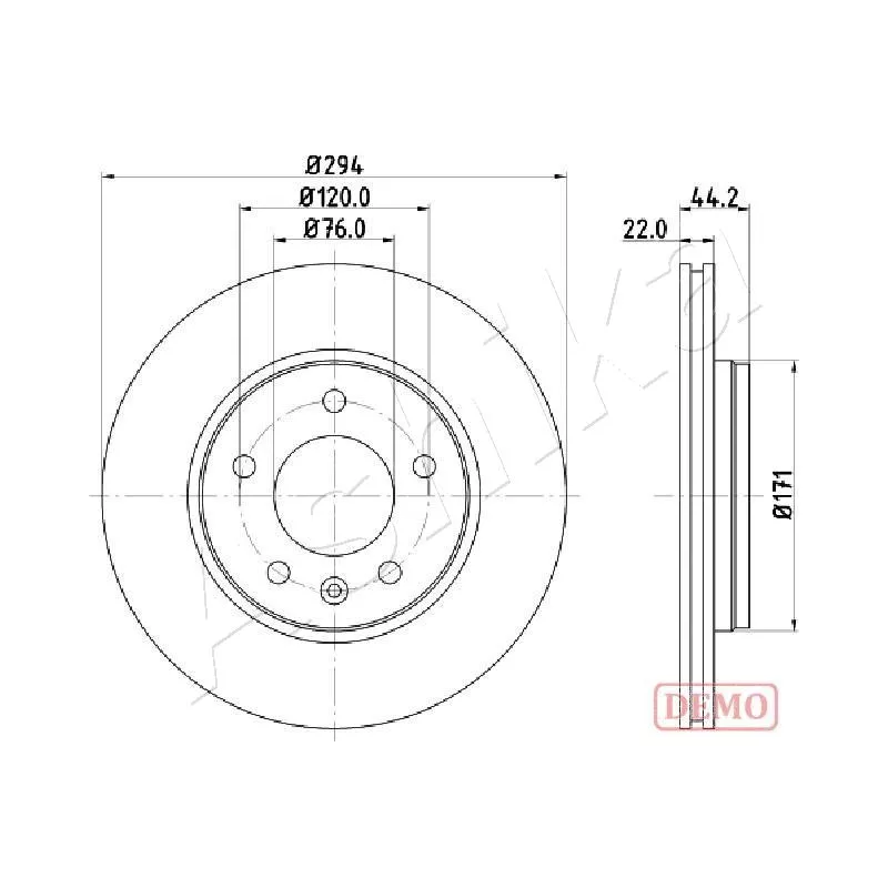 Jeu de 2 disques de frein arrière ASHIKA 61-00-0925C