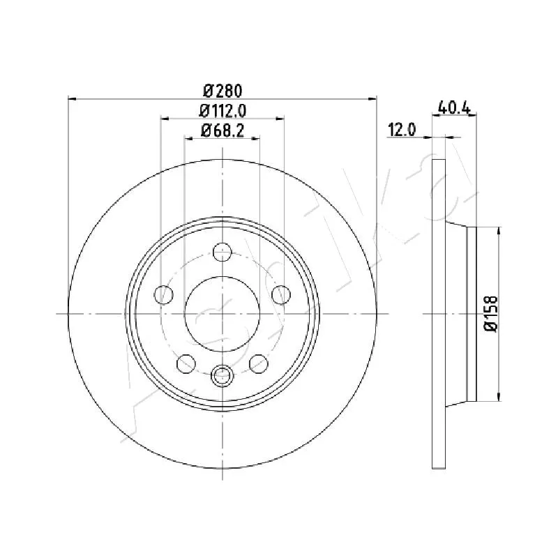 Jeu de 2 disques de frein arrière ASHIKA 61-00-0926