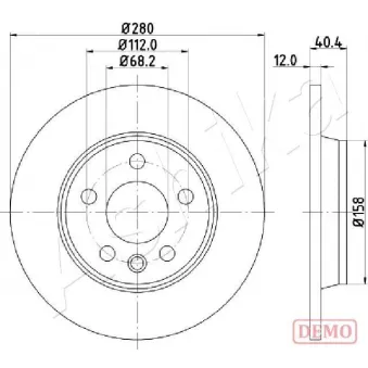 Jeu de 2 disques de frein arrière ASHIKA 61-00-0926C
