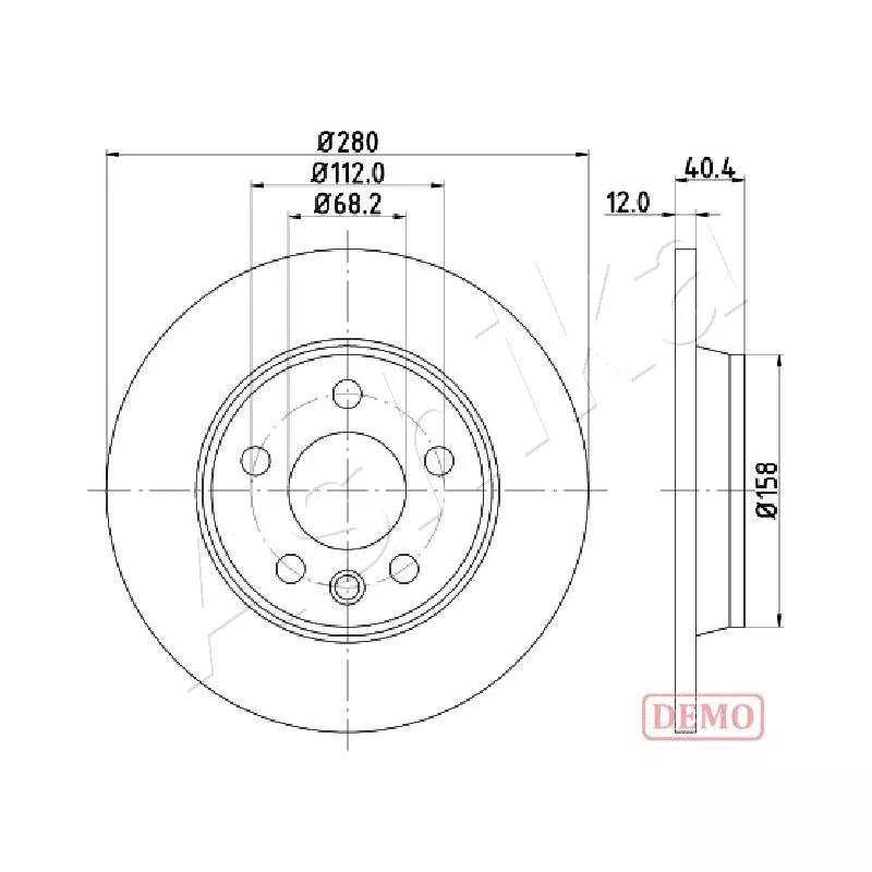 Jeu de 2 disques de frein arrière ASHIKA 61-00-0926C