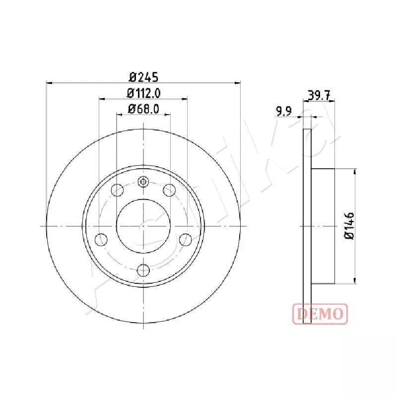 Jeu de 2 disques de frein arrière ASHIKA 61-00-0929C