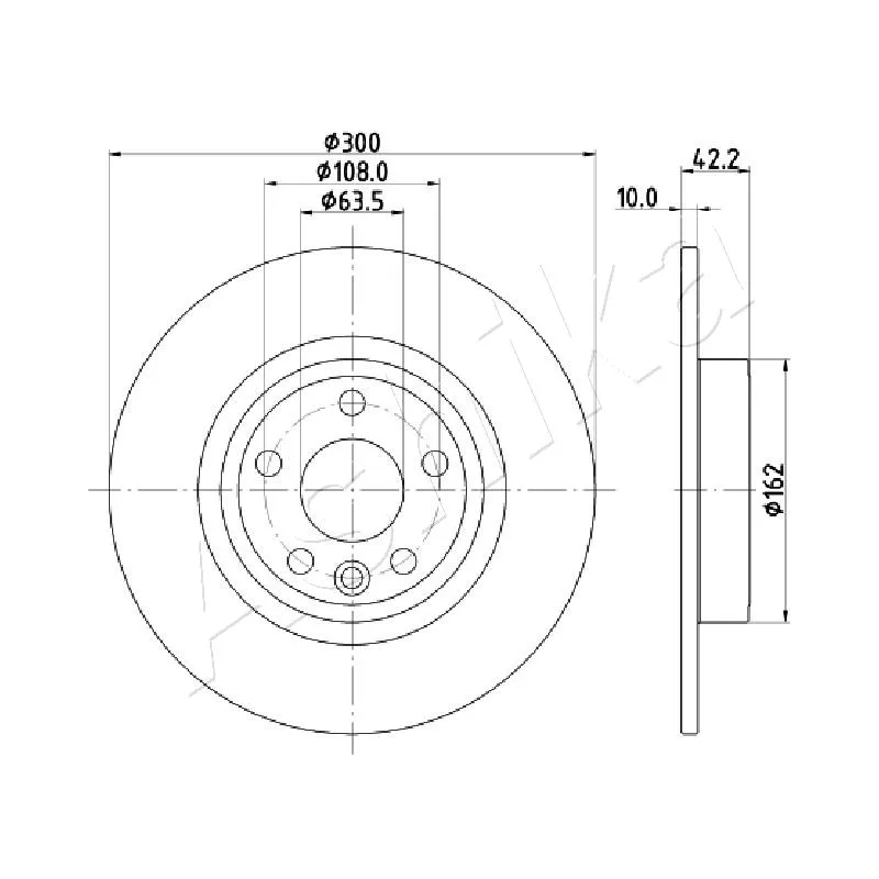 Jeu de 2 disques de frein arrière ASHIKA 61-0L-L10
