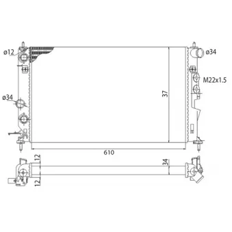 Radiateur, refroidissement du moteur MAGNETI MARELLI 350213755003