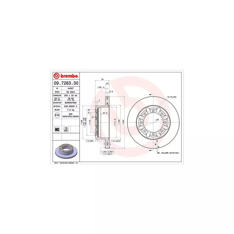Jeu de 2 disques de frein arrière MAGNETI MARELLI 360406053900
