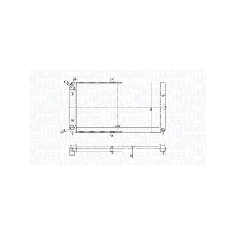 Radiateur, refroidissement du moteur MAGNETI MARELLI 350213180700