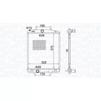 Radiateur, refroidissement du moteur MAGNETI MARELLI 350213203100