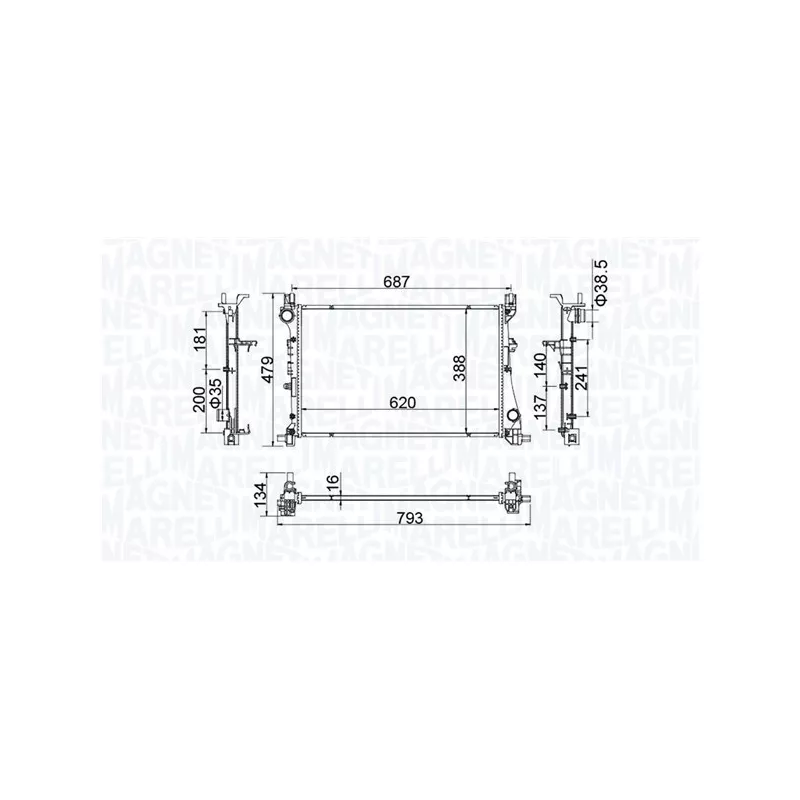 Radiateur, refroidissement du moteur MAGNETI MARELLI 350213203900