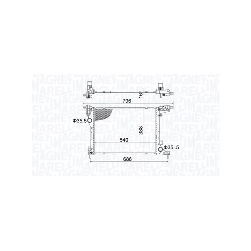 Radiateur, refroidissement du moteur MAGNETI MARELLI 350213203700
