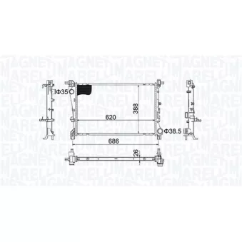 Radiateur, refroidissement du moteur MAGNETI MARELLI 350213203800