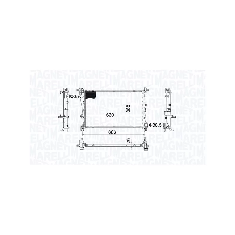 Radiateur, refroidissement du moteur MAGNETI MARELLI 350213203800