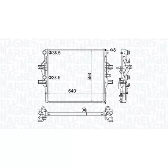 Radiateur, refroidissement du moteur MAGNETI MARELLI 350213204700