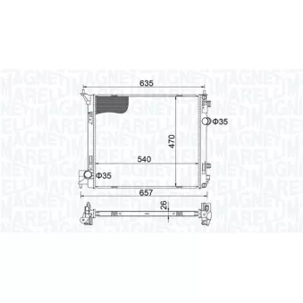 Radiateur, refroidissement du moteur MAGNETI MARELLI 350213205800