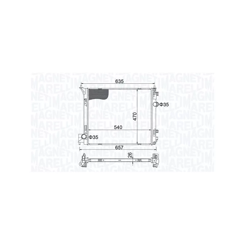 Radiateur, refroidissement du moteur MAGNETI MARELLI 350213205800