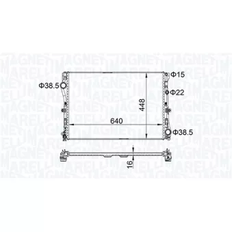 Radiateur, refroidissement du moteur MAGNETI MARELLI 350213205400