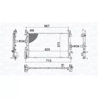 Radiateur, refroidissement du moteur MAGNETI MARELLI 350213206800