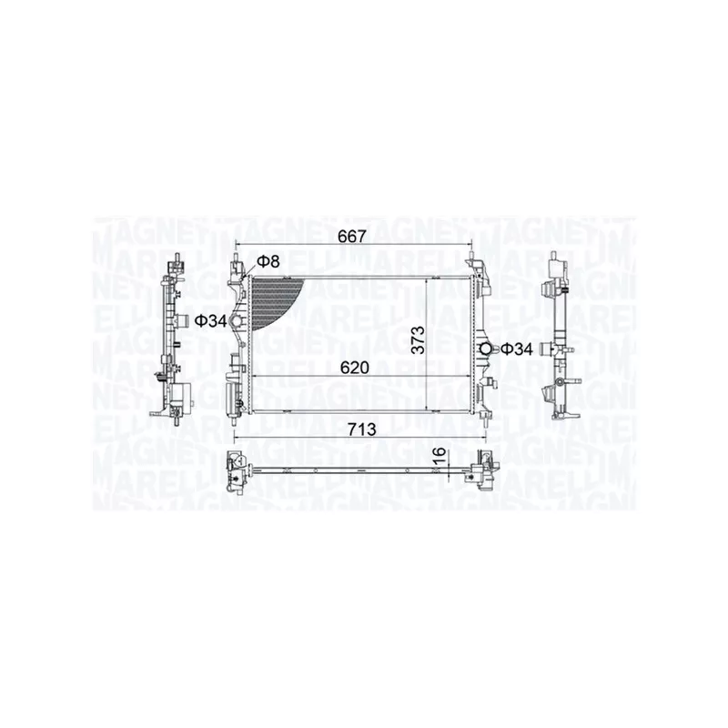 Radiateur, refroidissement du moteur MAGNETI MARELLI 350213206800