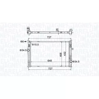 Radiateur, refroidissement du moteur MAGNETI MARELLI 350213207200