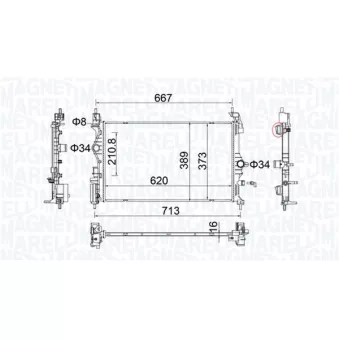 Radiateur, refroidissement du moteur MAGNETI MARELLI